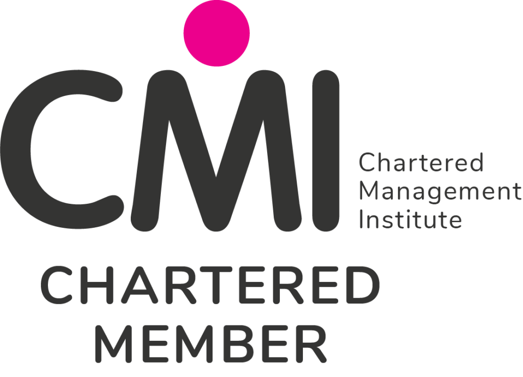 Logo for Charted Management Institute (CMI). Text below reads Chartered Manager